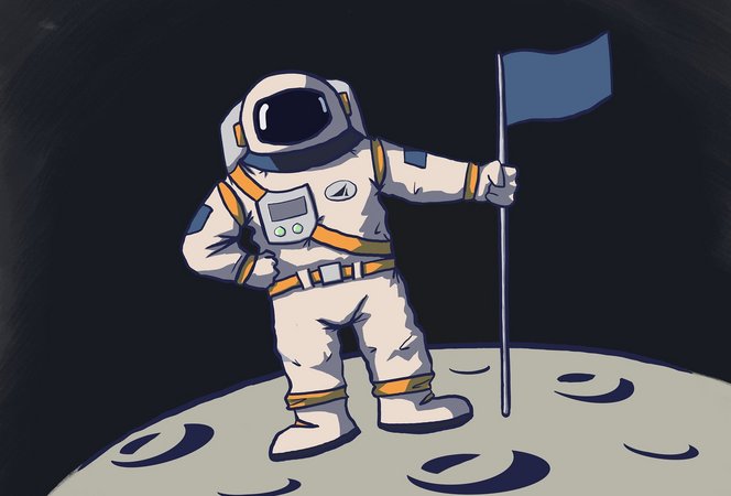 Astronaut am Mond