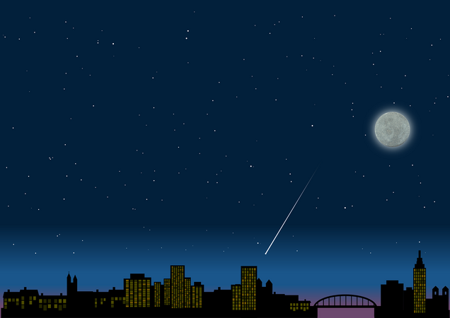 Nachthimmel über einer Stadt