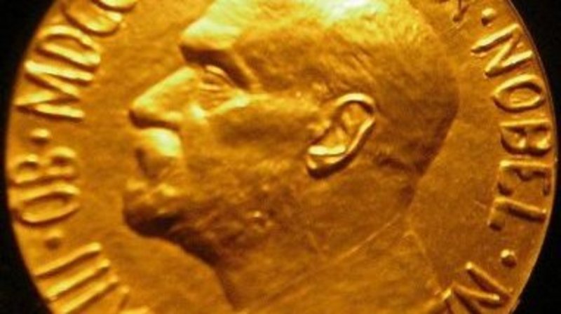 Medaille mit dem Kopf von Alfred Nobel