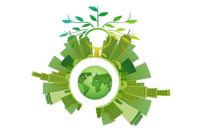 Grafik der geünen und nachhaltigenErde 